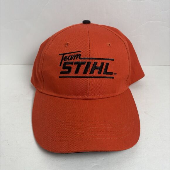 Team Stihl Cap Hat Adult Snapback Orange Poly Cotton - Picture 1 of 6